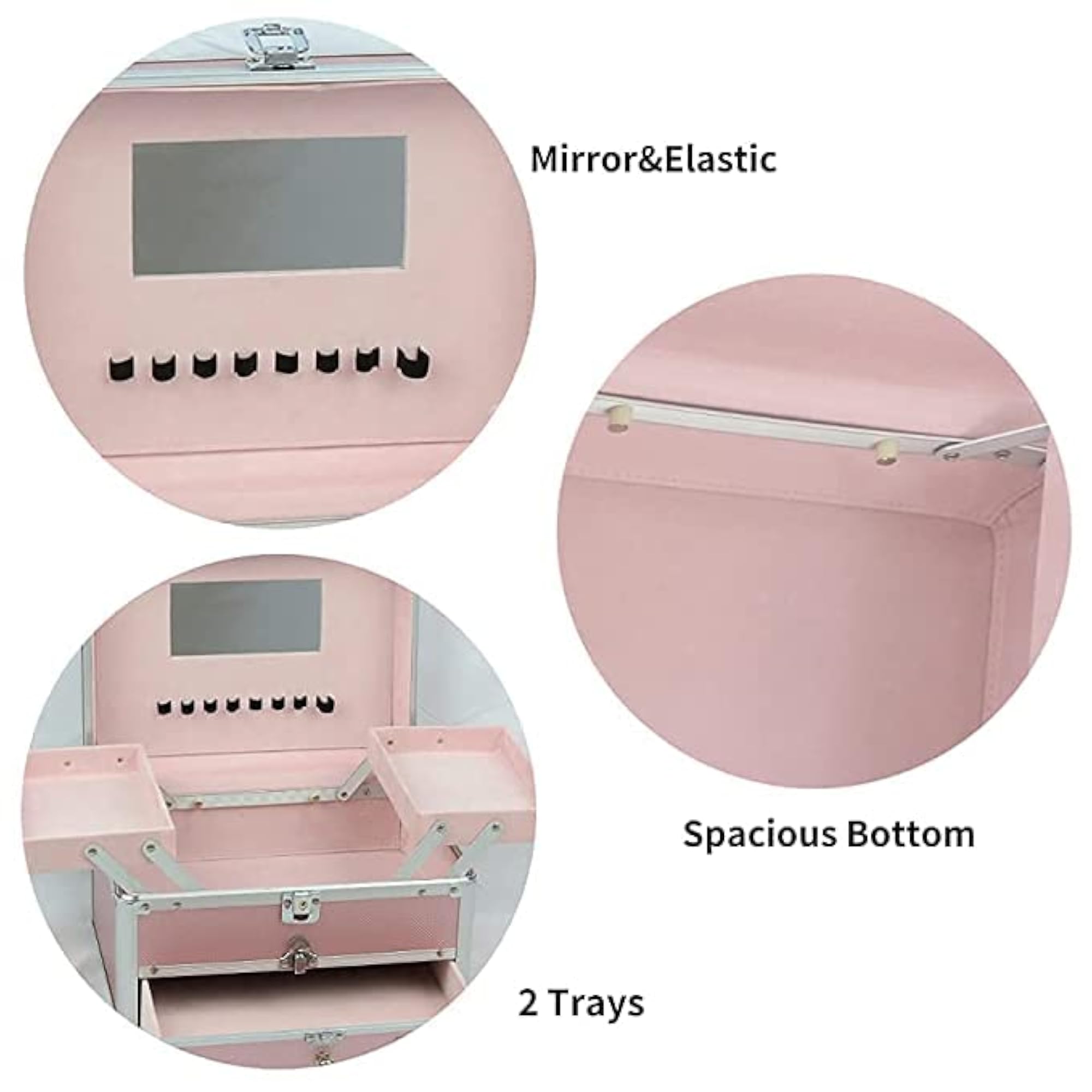 Makeup Train Case, Cosmetic Organizer with Trays